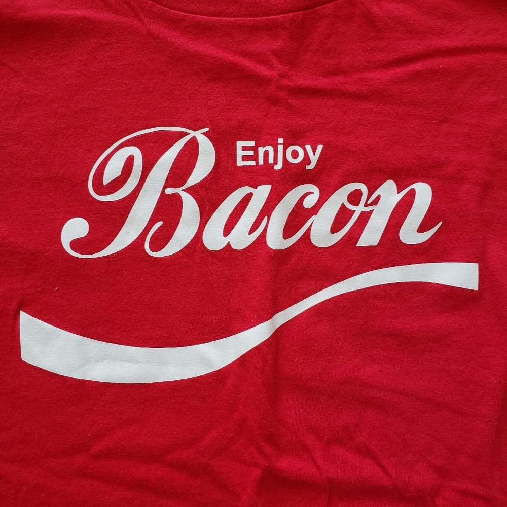 Anvil Enjoy Bacon Short Sleeve T-Shirt M - Picture 2 of 8